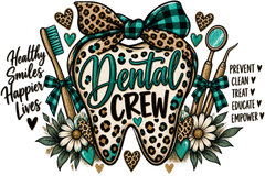Dental Crew Leopard Tooth – Turquoise DTF Transfer