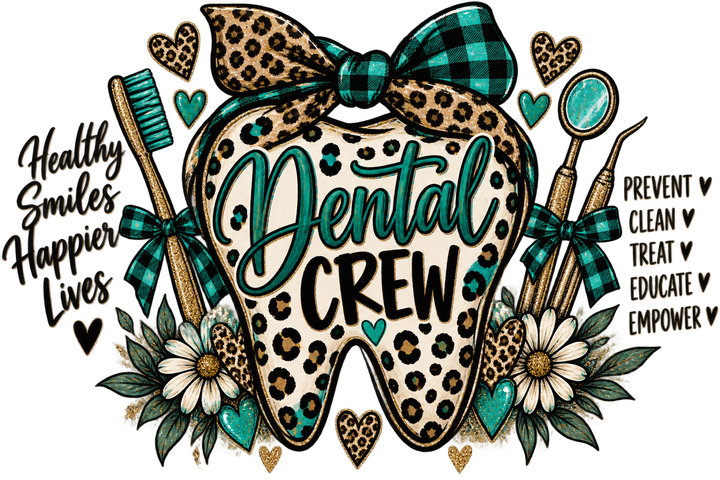 Dental Crew Leopard Print Design