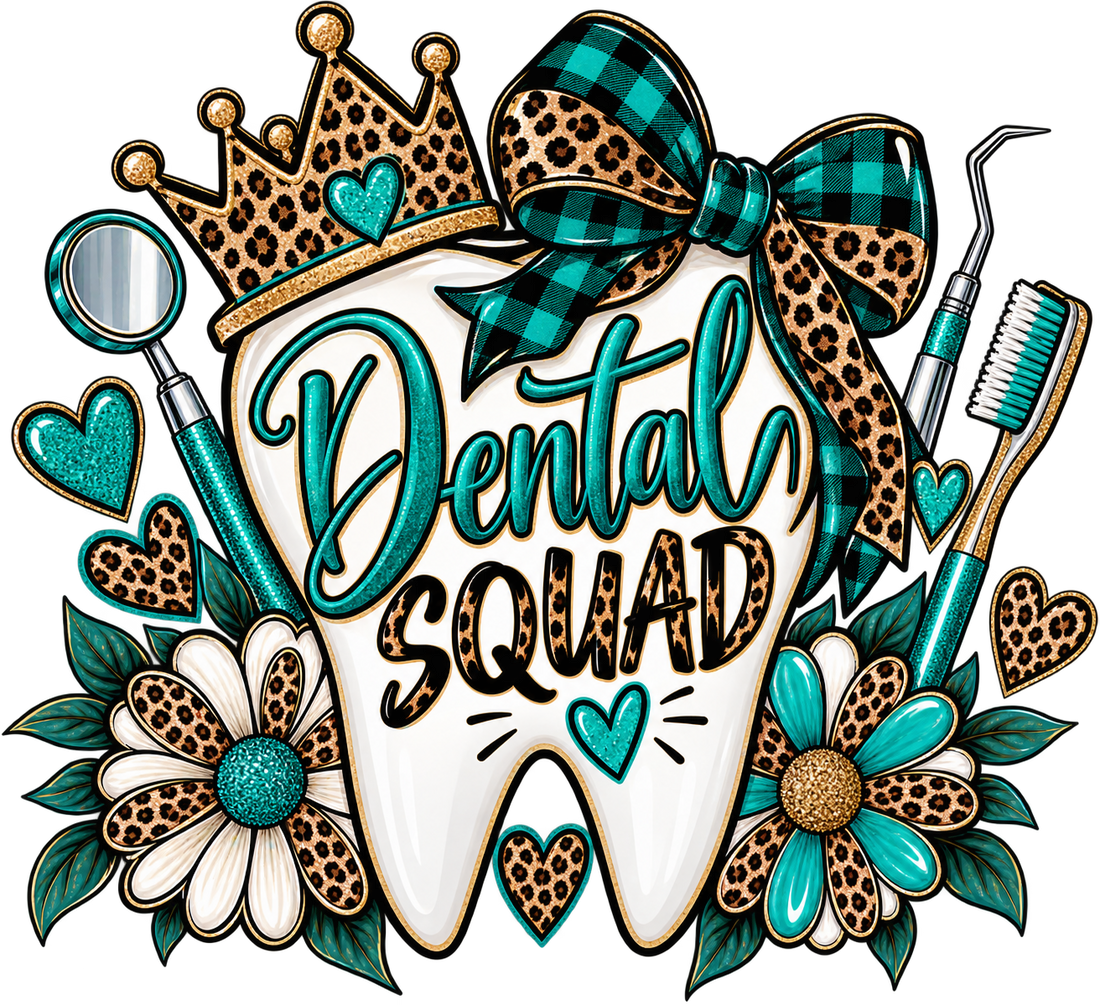 Dental Squad Leopard Print Design