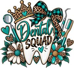 Dental Squad Leopard Print DTF Transfer