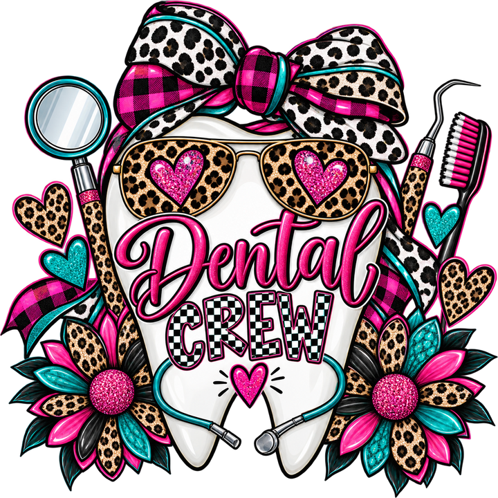 Dental Crew Leopard Print Design