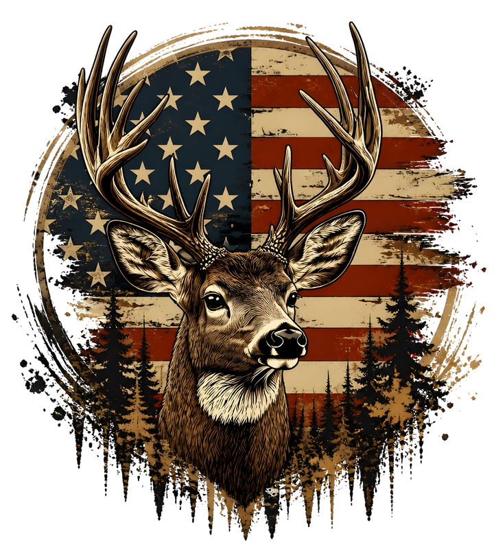 American Flag Whitetail Deer