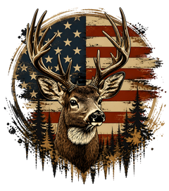 Patriotic Buck American Flag