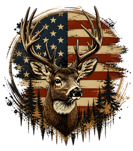 Patriotic Buck American Flag