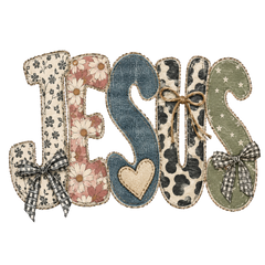 Love Patchwork Fabric DTF Transfer