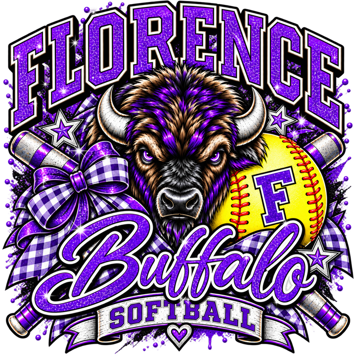 Florence Buffalo Softball Glitter Design