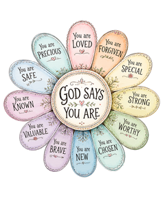 God Says You Are Flower DTF Transfer