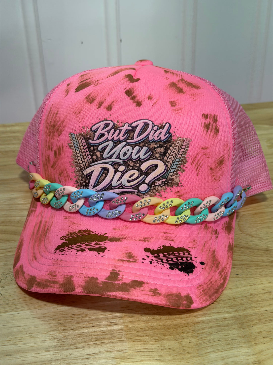 Pink Distressed But Did You Die Cap