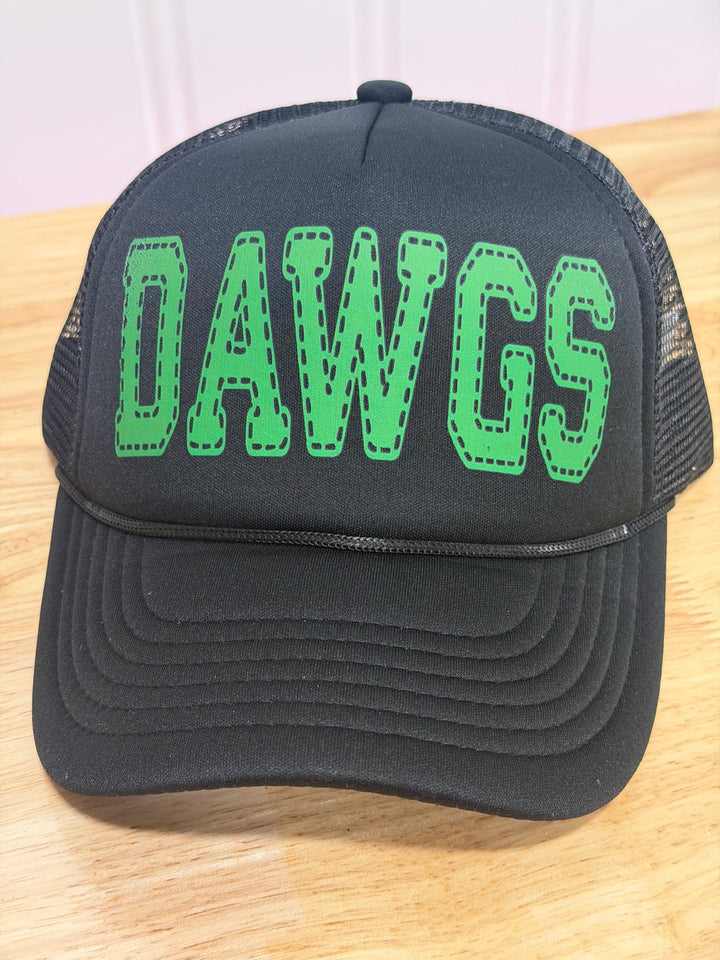 Green DAWGS DTF Stitch Print Trucker Cap