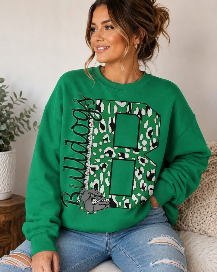 Bullwoods Green Leopard Sweatshirt