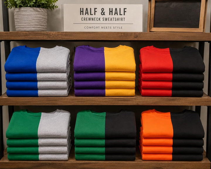 Half & Half Crewneck Sweatshirt