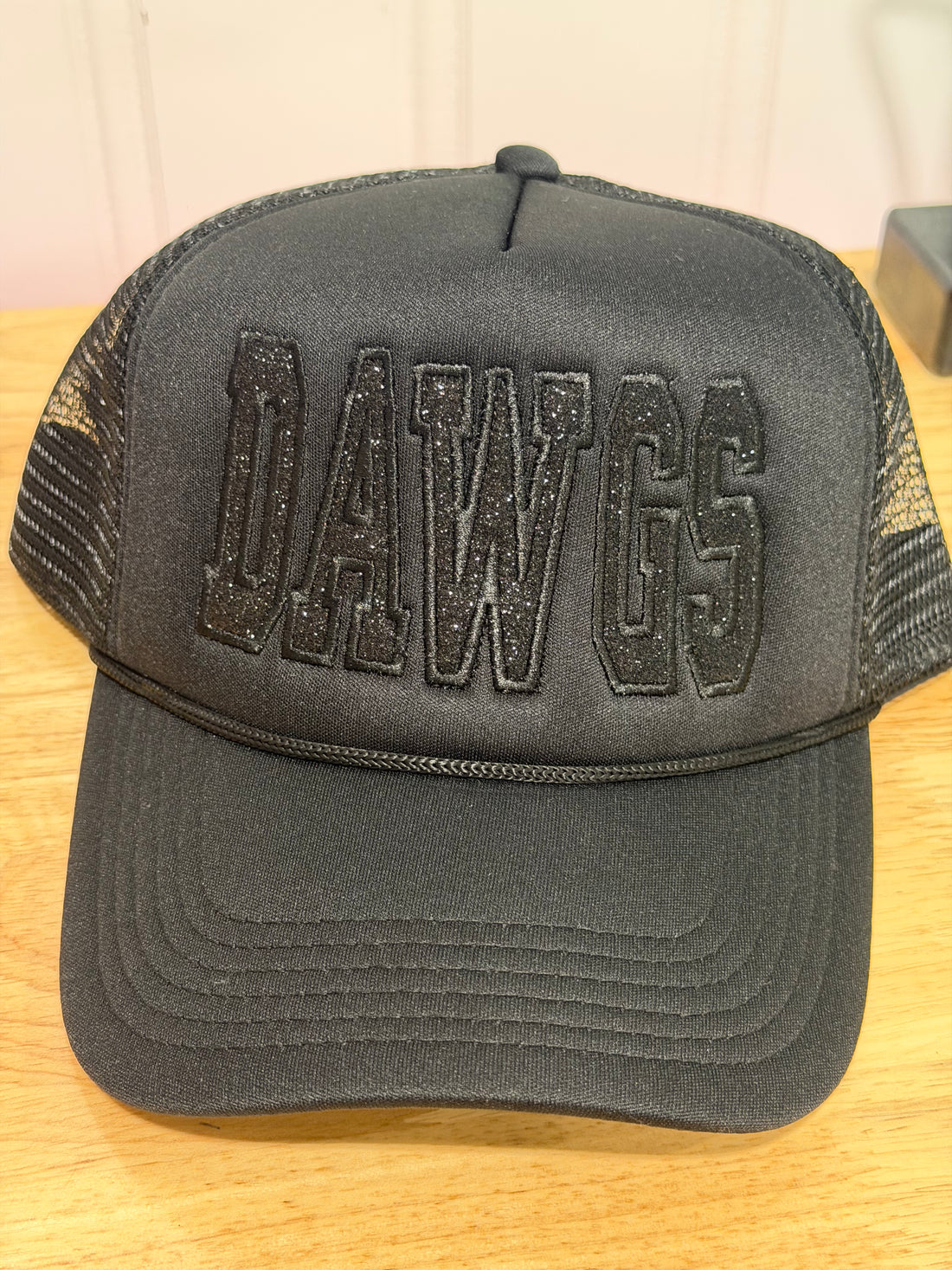 Distressed Black Trucker Cap