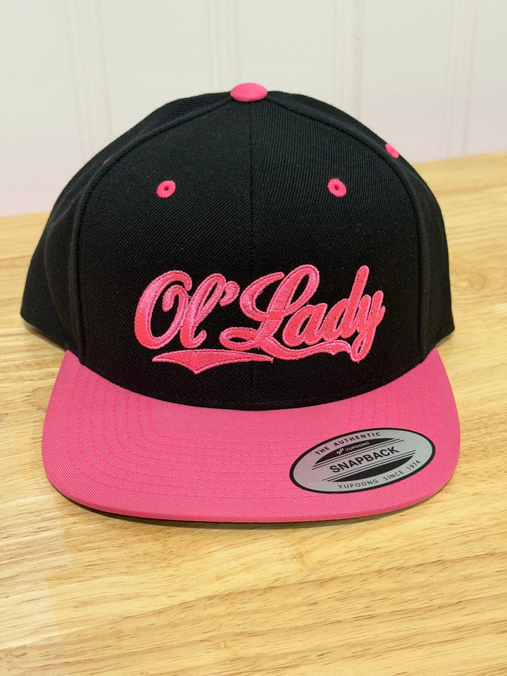 OL Lady Black Pink Snapback Cap