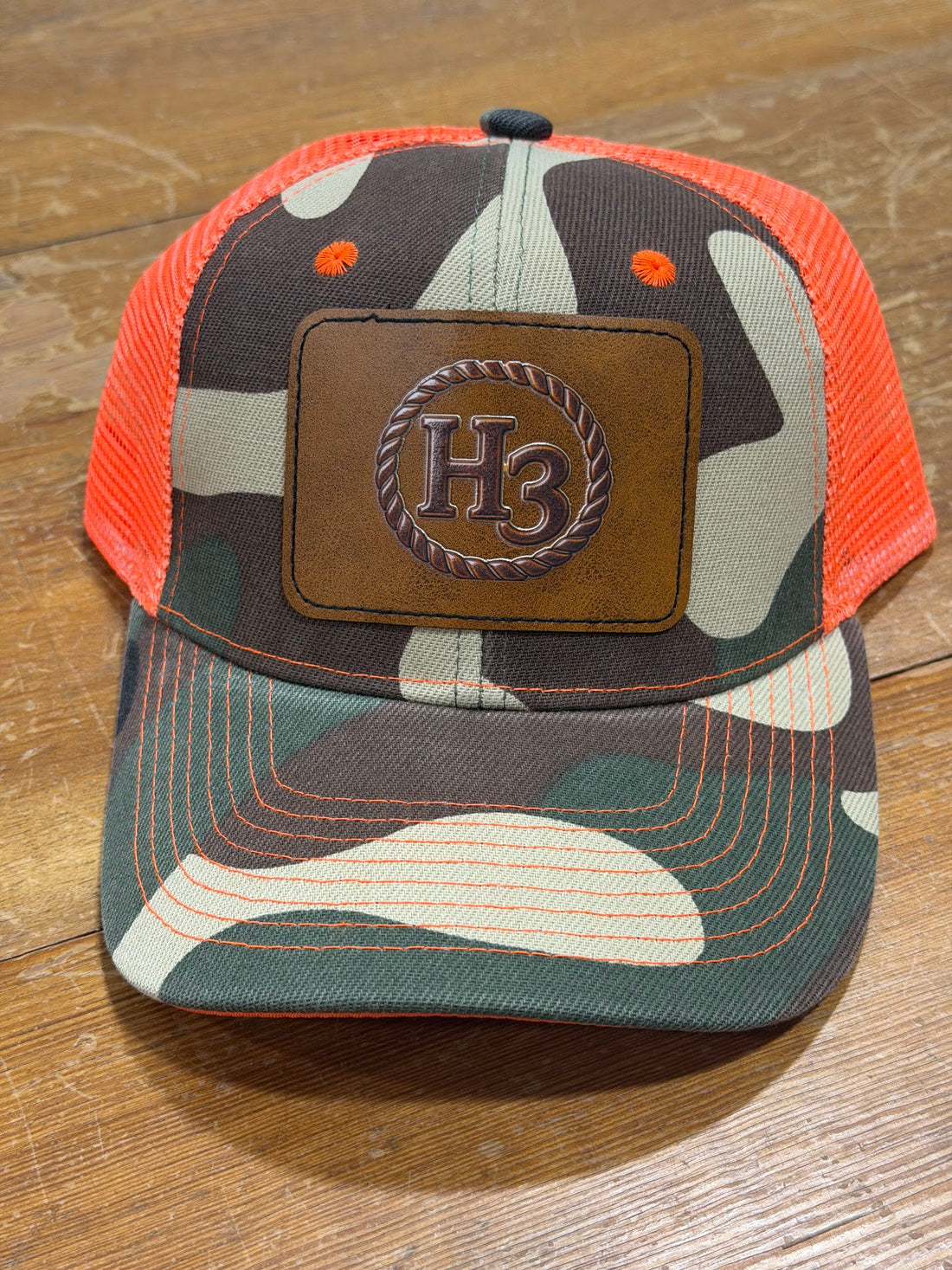 H3 Leather Patch Trucker Cap