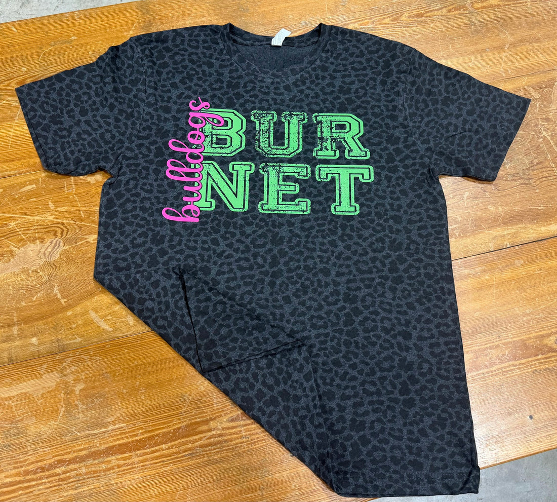 BUR NET pink Leopard Print Tee