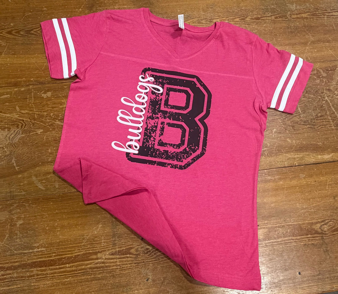 Bulldogs Pink Varsity Tee