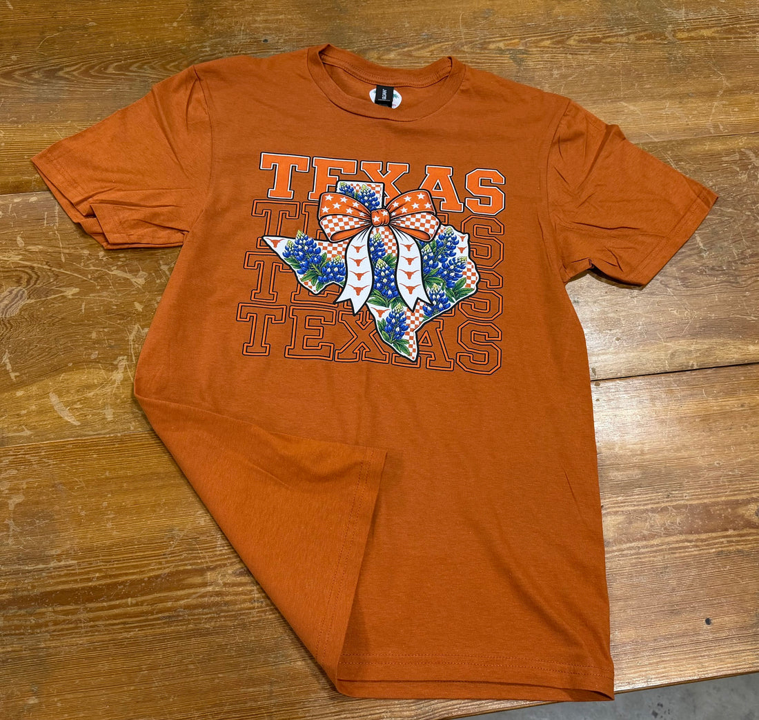 Texas Bluebonnet Bow Tee
