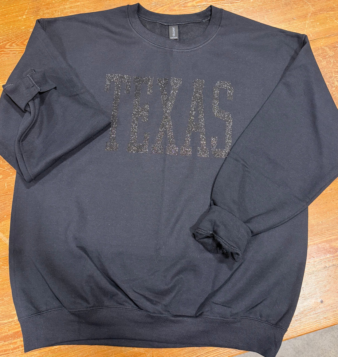 Texas Black on Black glitter Sweatshirt