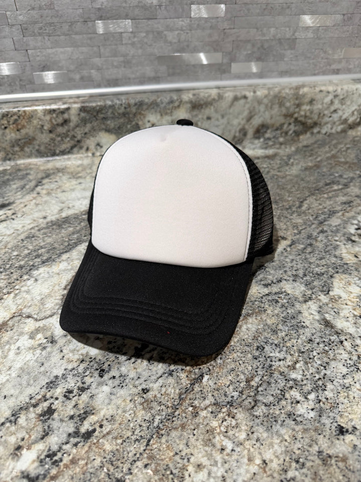 Black And White Trucker Cap Blank
