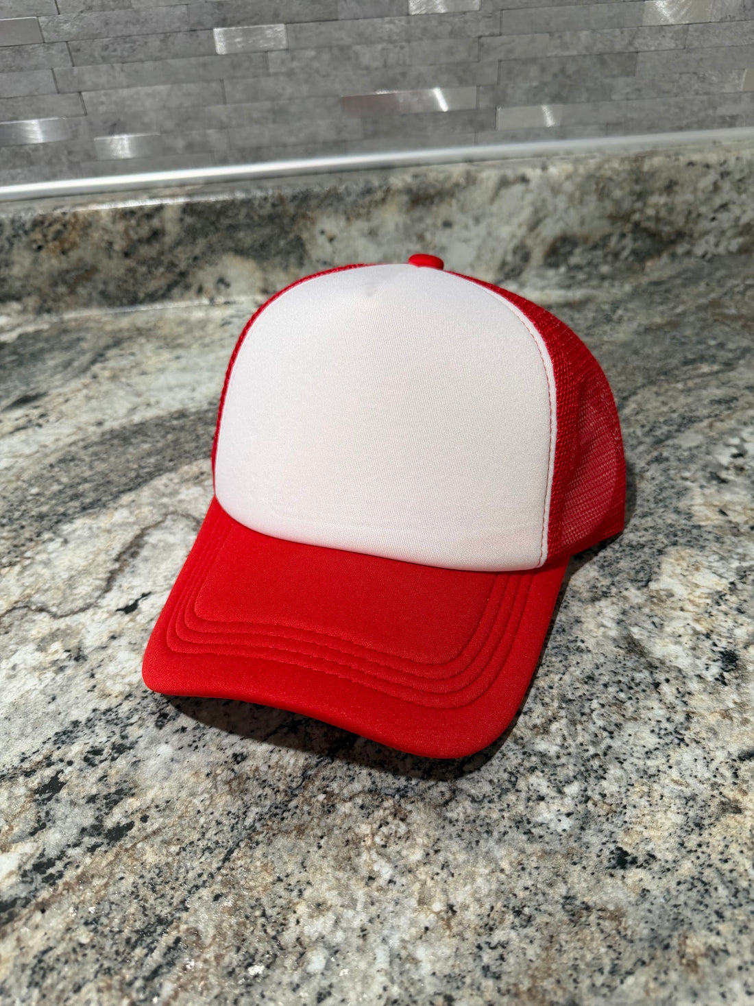 Red & White Trucker Cap Blank