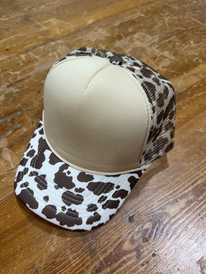 Cow Print Trucker Cap Blank