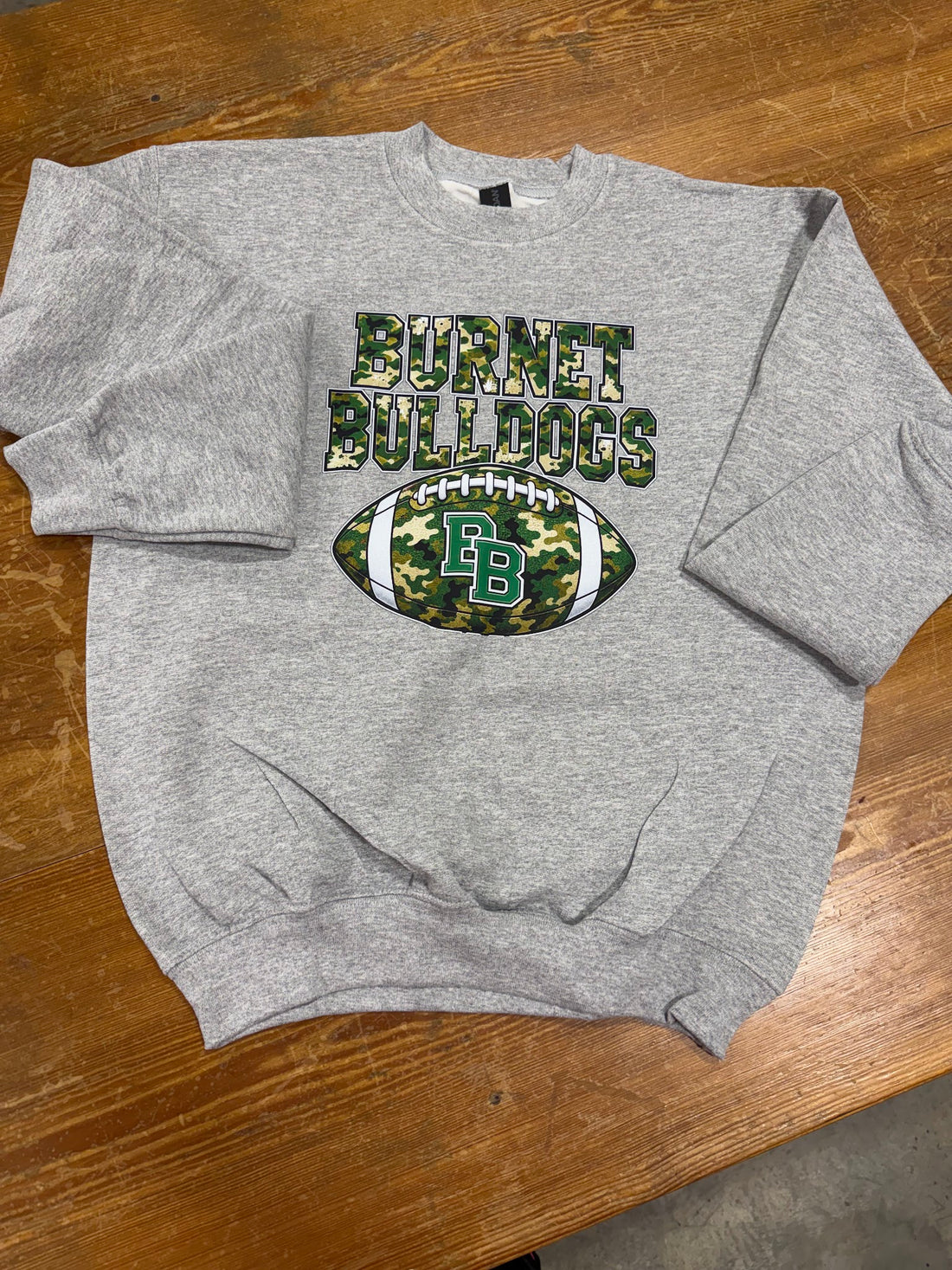 Burnet Bulldogs Camo Football Sweatshirt