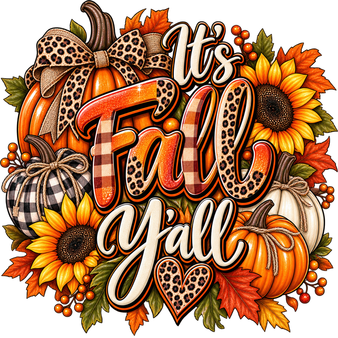 It's Fall Y'all Pumpkin Harvest DTF Transfer