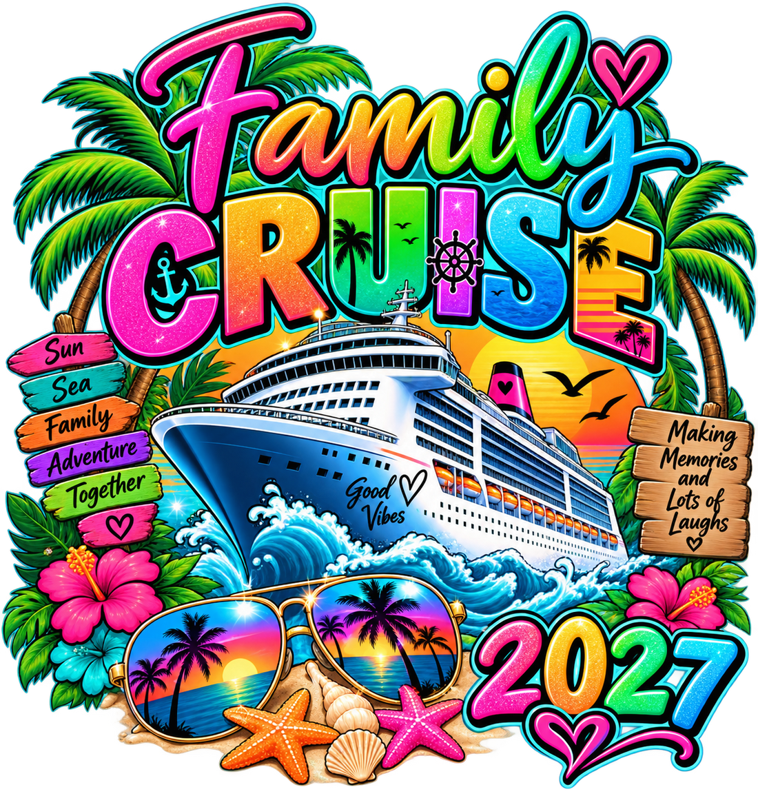 Family Cruise 2027 Colorful Design