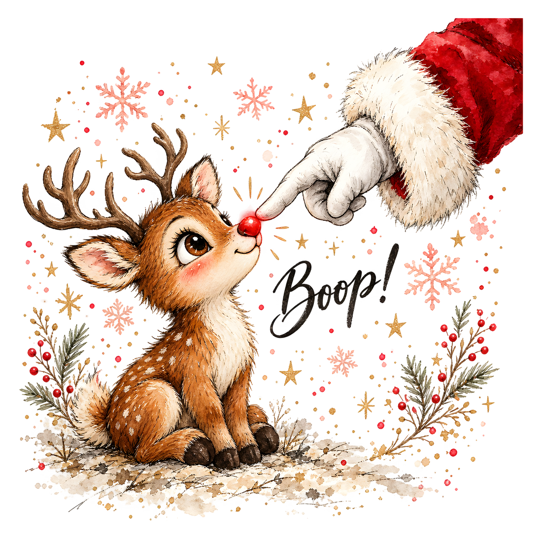 Santa Boop Reindeer Christmas