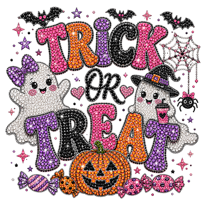 Trick or Treat Halloween Rhinestone Design