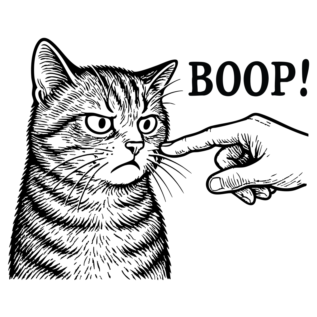 Boop! Funny Cat Nose Bop DTF Transfer