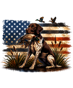 Hunting Dog American Flag Design