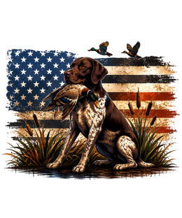 Hunting Dog American Flag Design