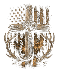 Rustic Cross Deer Antlers Design
