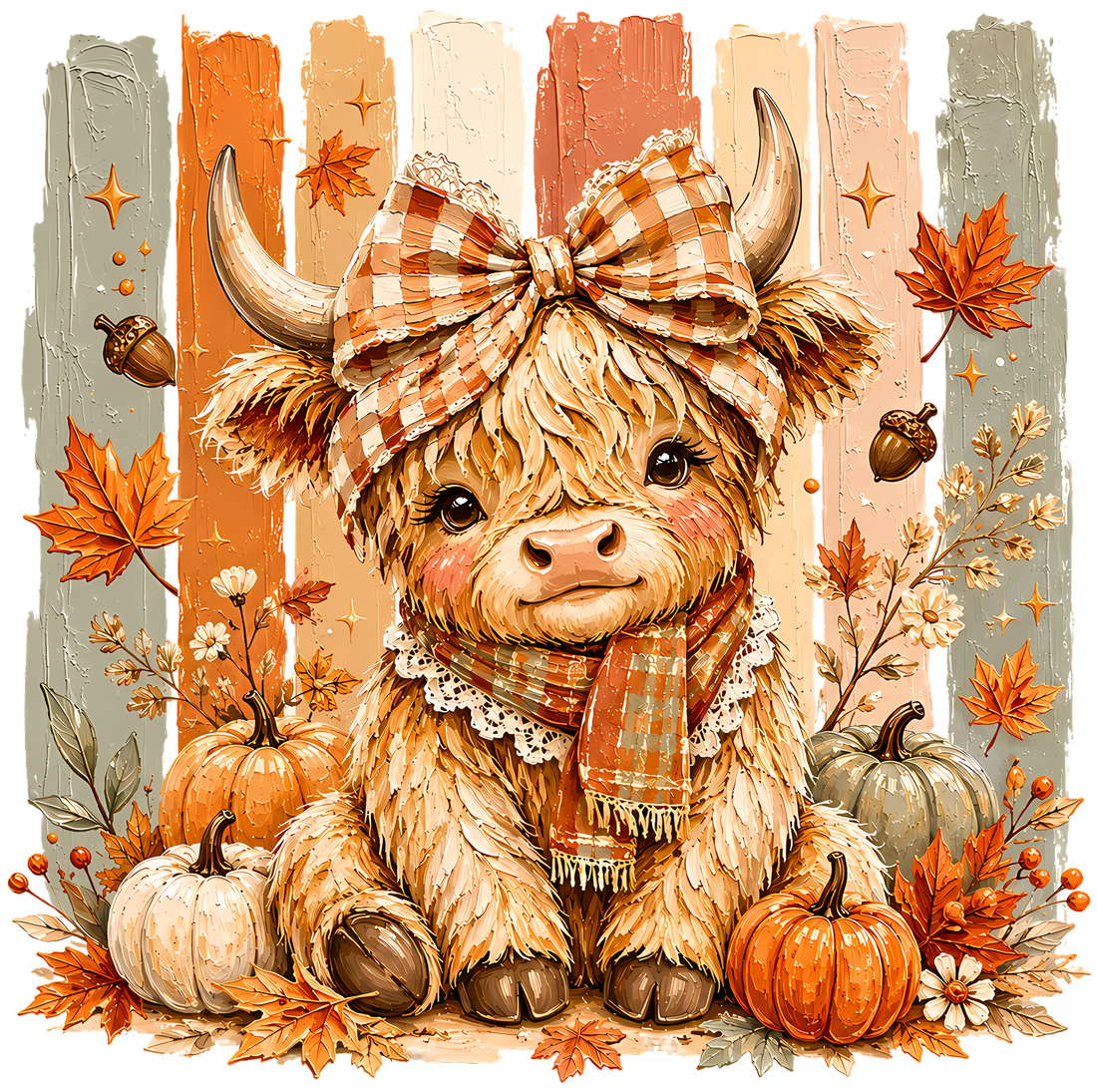 Cozy Highland Cow Autumn Art