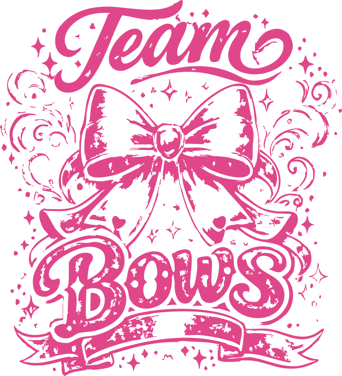 Team Bows Pink Glitter Design