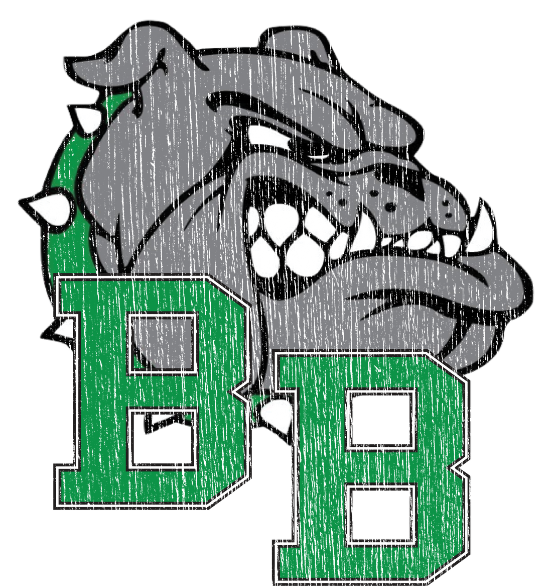 Bulldog House Green Paw Print DTF Transfer