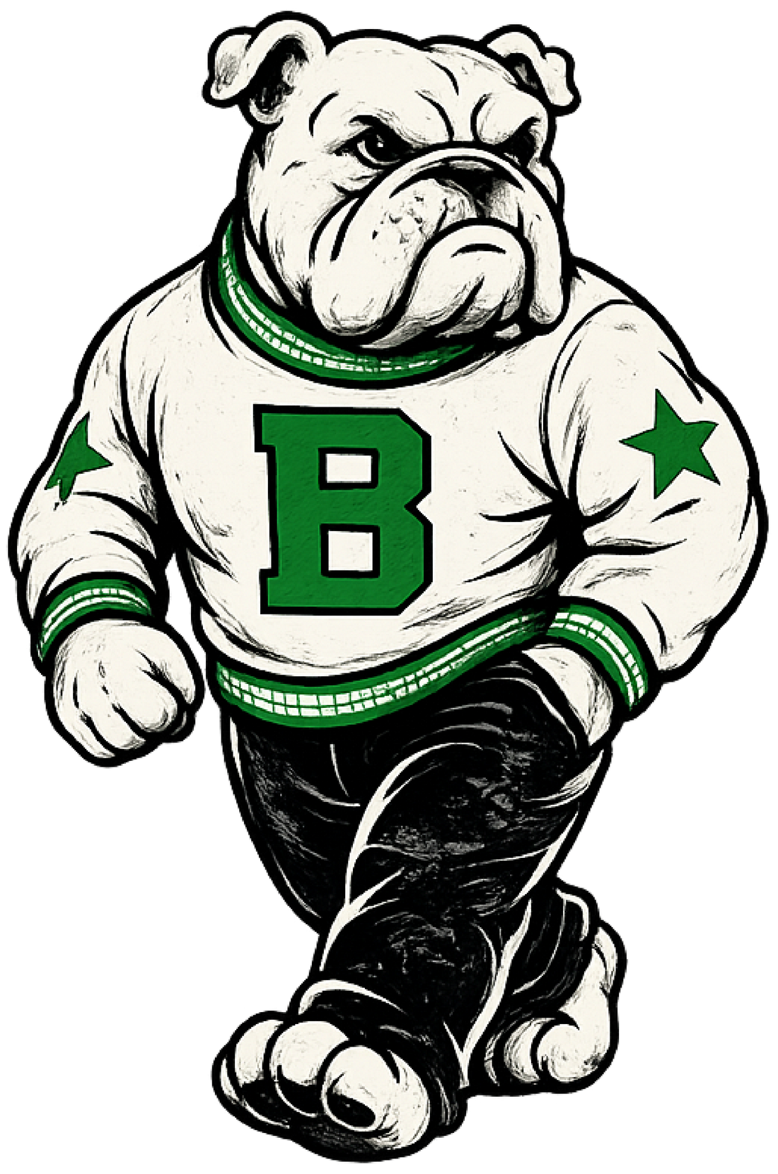 Bulldog Mascot Letter B DTF Transfer