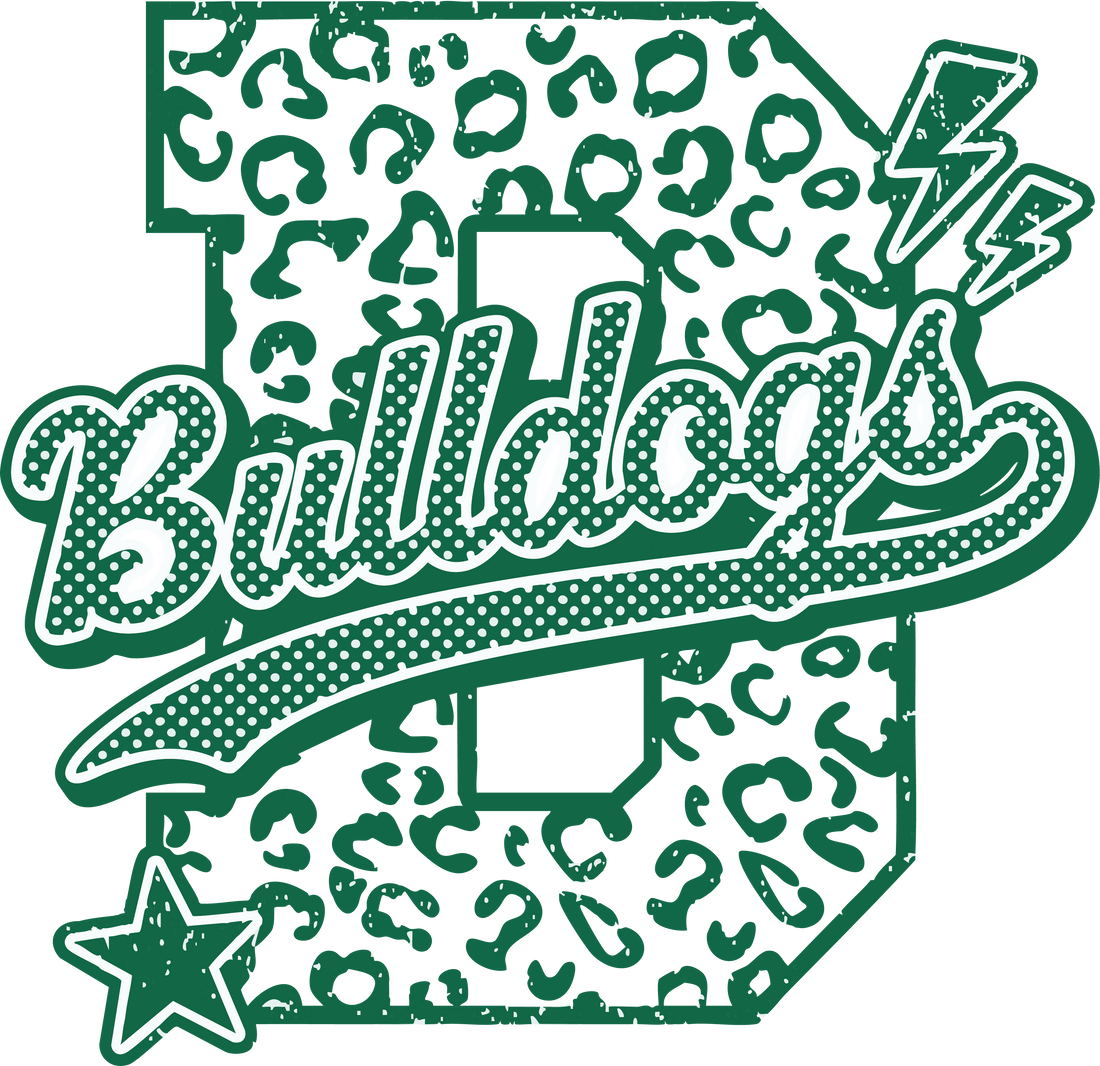 Bulldogs Leopard Green and White DTF Transfer