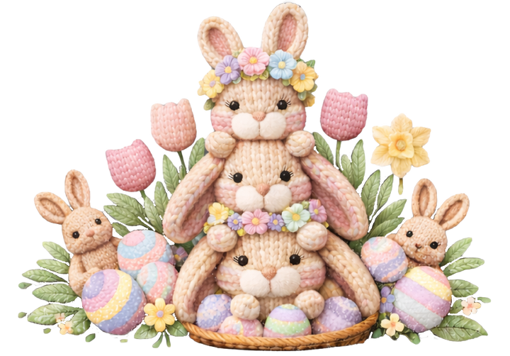 Adorable Easter Bunny Family