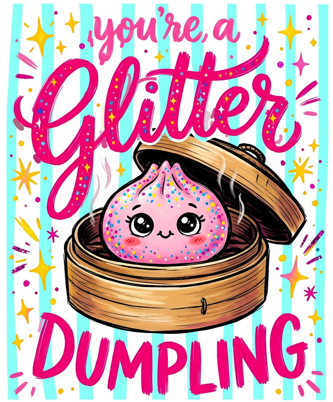 Glitter Dumpling Pink Steamer