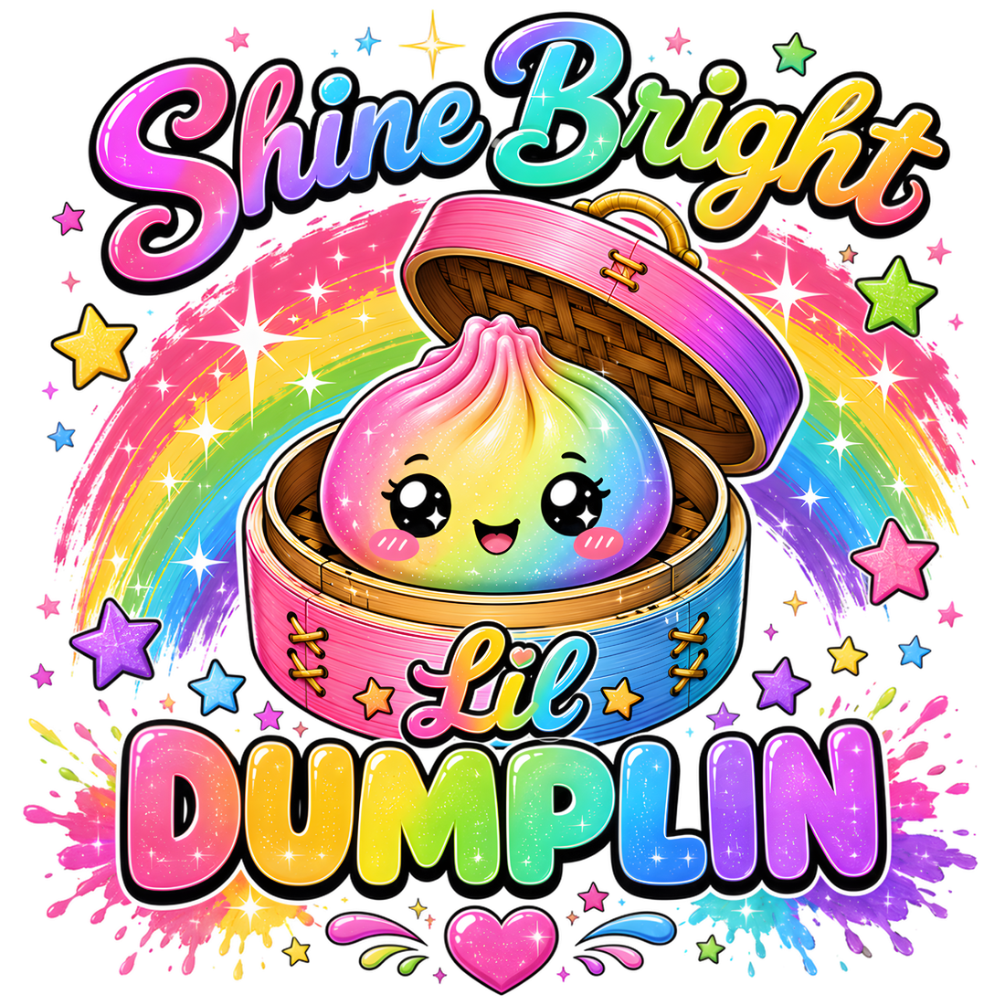 Shine Bright Lil Pumpkin Rainbow Design