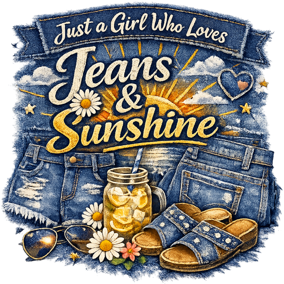 Just A Girl Loves Jeans Sunshine