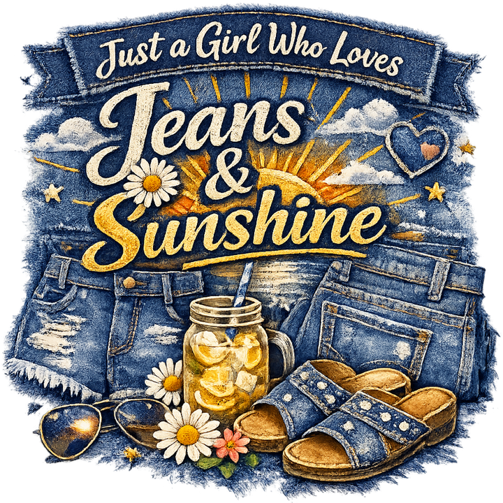 Just A Girl Loves Jeans Sunshine