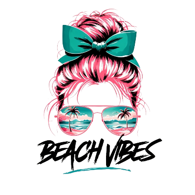 Beach Vibes Messy Bun DTF Transfer