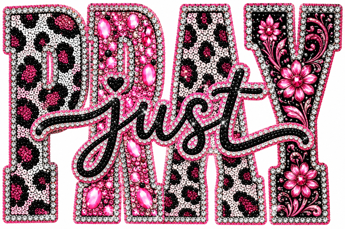 Pink Leopard Slay Rhinestone Design
