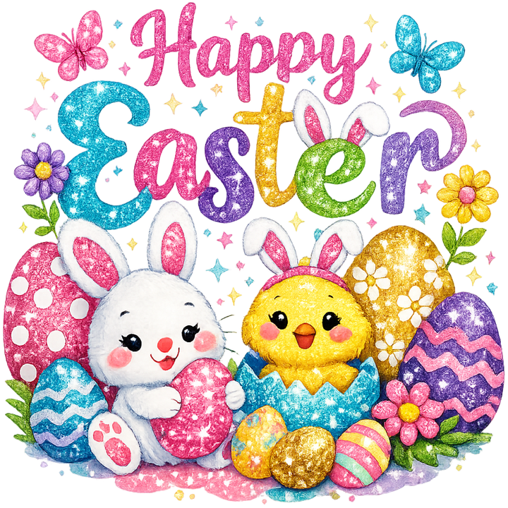 Happy Easter Glitter Design