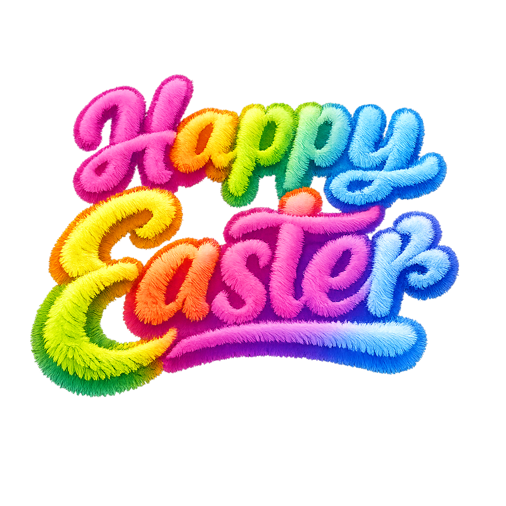 Happy Easter Colorful Rainbow Design