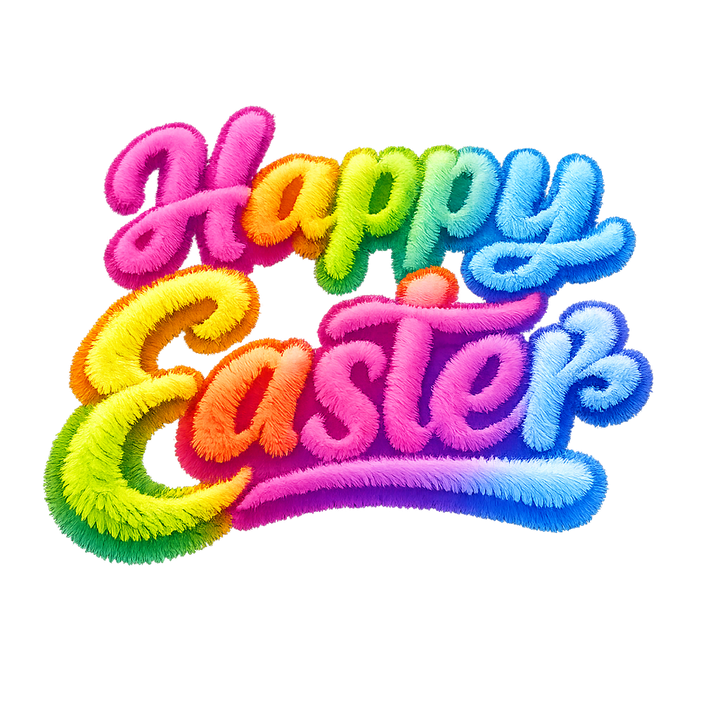 Happy Easter Colorful Rainbow Design