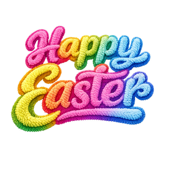 Happy Easter Colorful Puffy Design